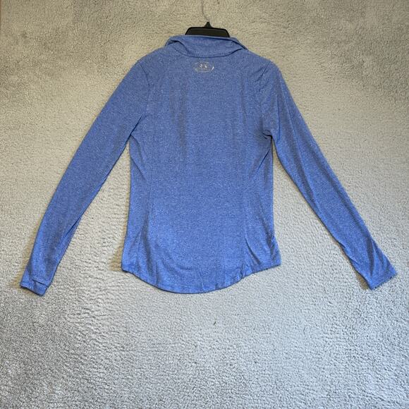 Under Armour Womens Activewear Sweater Small 1/4 Zip Collared Blue Lightweight - Picture 11 of 16